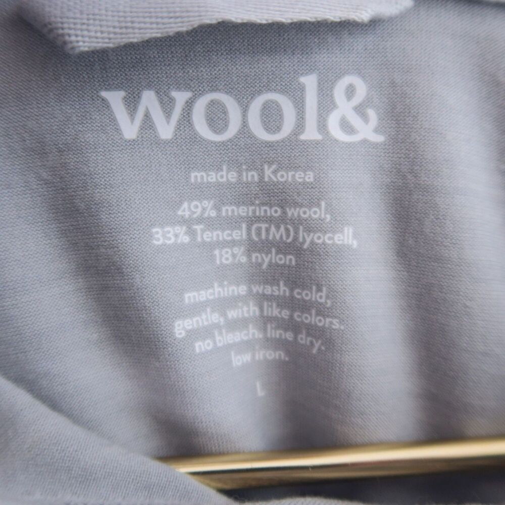 WOOL& WOOLAND Gray Trek Tunic Hoodie Size L Merino Wool Blend Outdoor Relaxed - Picture 8 of 8